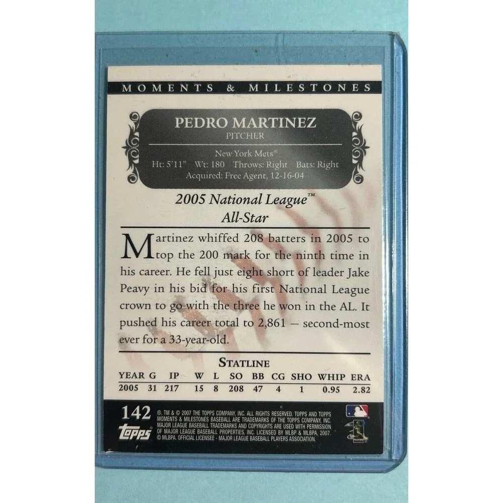 2007 Topps Moments and Milestones -NY Mets ,Pedro Martinez #142  Ser 29/29